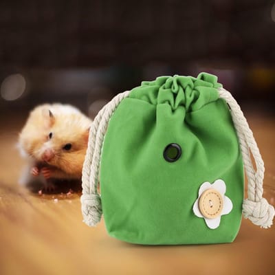 Petits Animaux Portable Flanelle Douce Sac de Transport Extérieur pour Hamster Planeur Sucre Écureuil green