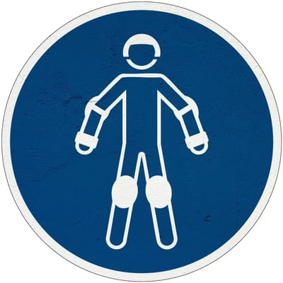 Skate bescherming verplicht gebodsbord - M049 | Sign Again materiaal | 10 cm