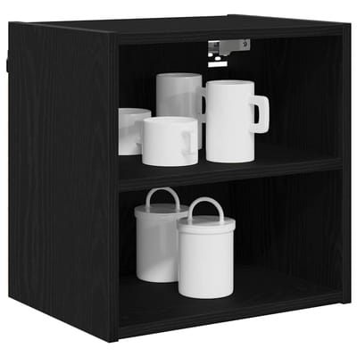 vidaXL - Hangkast - Zwart - Eiken - 40 - x - 29,5 - x - 40 - cm - Bewerkt - hout