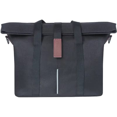 Basil City - Fietshandtas - 8-11 Liter - Voorop/Achterop - Zwart - Waterafstotend - Reflectiedetails