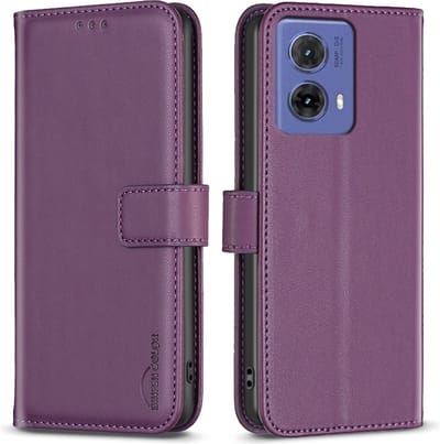 BINFEN Hoesje - Geschikt voor Motorola Moto G85 Hoesje - BINFEN Color Book Case - Paars