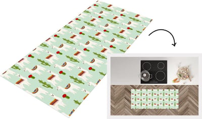 Keukenloper - Loper keuken - Lama - Cactus - Patronen - 120x50 cm - Keukenloper vinyl