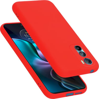 Cadorabo Hoesje geschikt voor Motorola EDGE 30 in LIQUID ROOD - Beschermhoes gemaakt van flexibel TPU silicone Case Cover