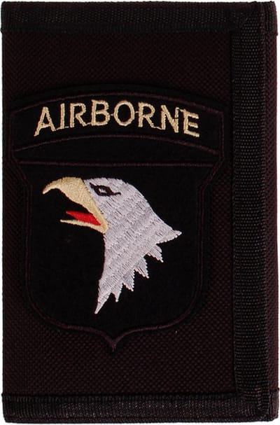 Klittenbandportemonnee Zwart 12x9cm - Applicatie 8,5x7cm Airborne