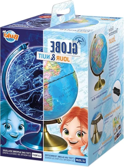 Wereldbol Dag Nacht - Educatieve Bol - Geografie Leren - Met Sterrenbeelden - 21 cm Diameter - Multicolor