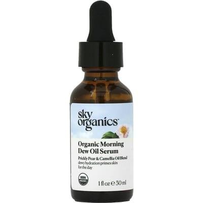 Sky Organics, Organic Morning Dew Oil Serum, Pear and Camellia Oil Blend, 1 fl oz (30 ml) black