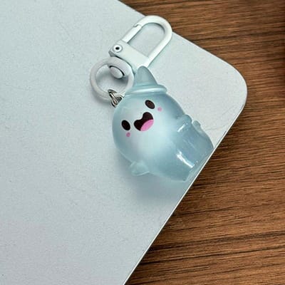 Halloween lichtgevende spook sleutelhanger cartoon hars sleutelhanger glow in the dark sleutelhanger rugzak hanger oortelefoon bedels gray