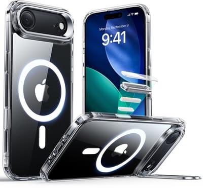 ESR Hoesje Geschikt voor iPhone Air - Classic Hybrid HaloLock Stand - Compatibel met MagSafe & Qi2 - Back Cover met Standaard - Camera Kickstand - Camera Control - Transparant