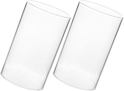 Glazen Kaarsenhouder - Kaarsenkoker Winddicht - Tafeldecoratie Buiten - Cilindervormige Lampenkap - 15 x 7 x 7 cm - Transparant
