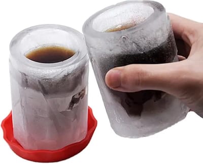 Without Lemon - IJsblok in Beker Vorm - IJs Cup - Mal - IJsblok maker - Drinken - Zomer - Fris - Siliconen - 11x9cm - 180ML - 1 Stuk - Rood