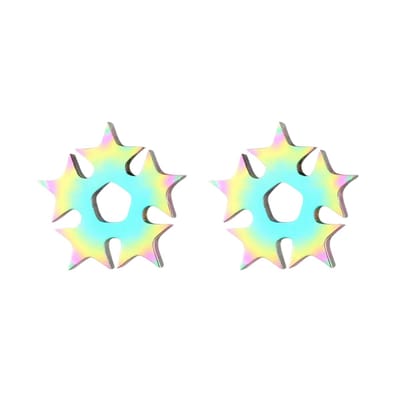 Aramat Jewels | Oorbellen | Cirkel van sterren oorstekers multikleur – 9mm | | | |9mm | Staal | Kinderen, Volwassenen | Verkleurd niet
