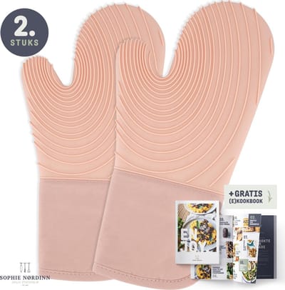 Sophie Nordinn® - Handschoenen Osby (Roze) - Set 2 Stuks - Ovenwanten - Tuinhandschoenen - Universele wanten - BBQ handschoenen - Siliconen