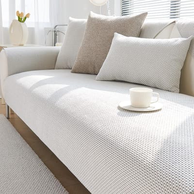 1PC Nordic Katoen Linnen Bankhoes Effen Kleur Antislip Bankkussen Alle Seizoenen Universeel L Bank Slipcover voor Woonkamer 70x70cm 1pc