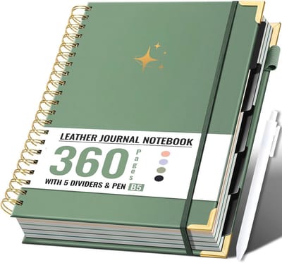 Spiraal notitieboek - Dagboek hardcover - Schrijven notities maken - 360 pagina's - B5 formaat - Groen