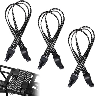Pack of 3 Luggage Tensioners - 65 cm Rubber Tensioners with Hooks - Bicycle Belt Elastic Luggage Rack - Adjustable for Motorcycle and Backpack