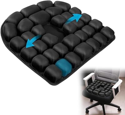 Anti-decubitus Zitkussen, Ergonomisch Opblaasbaar Kussen met 3D Luchtcellen voor Kantoor, Camping en Reizen, Comfortabel en Draagbaar