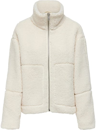 Only Aspen Teddy Jack - Dames Lange rits fleece - Cloud Dancer
