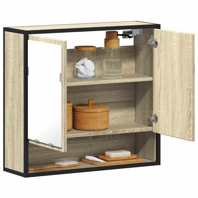 vidaXL - Badkamerspiegelkast - Sonoma - eiken - 65x20x60 - cm - bewerkt - hout