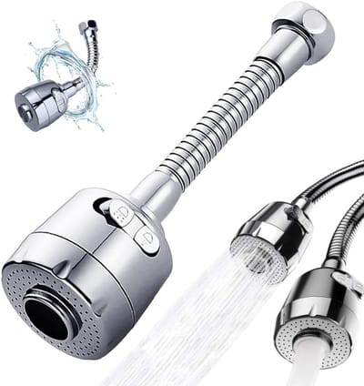 Draaibare Kraanverlenging 360 Graden - Schuim & Regenstand - Waterbesparend Keuken & Badkamer Opzetstuk