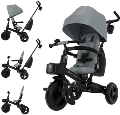 Kinderkraft AVEO 2 PLUS - Driewieler - 360° Draaibare Zitting - Grijs