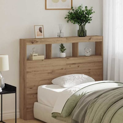 vidaXL Hoofdbord Artisan Eiken 120 x 17 x 102 cm Bewerkt hout