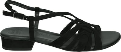 Paul Green - 6147 - Platte sandalenDames Sandalen - Kleur: Zwart - Maat: 37