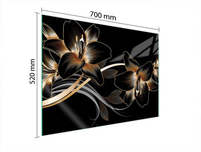TMK ArtDeko Serie - Glazen Beschermplaat voor Kookplaat - 70x52 cm - Orchidee - Gehard Glas