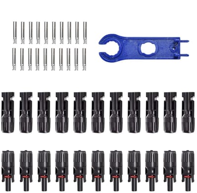 Zonnepaneel Connectoren - Bedrading Kit - Energie Overdracht - Waterdichte Afdichting - 10 Paar - Zwart