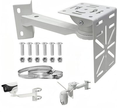 Camera Beugel - Bevestigingsarm Buiten - Beveiliging Installeren - Verstelbare Klem - 0-400 mm - Zilver