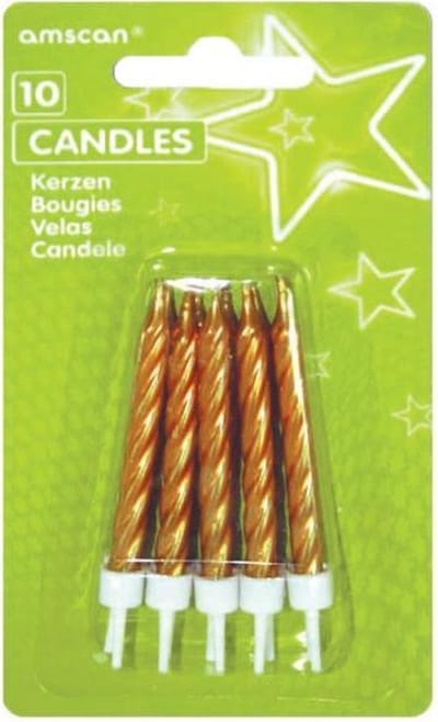 Amscan Verjaardagskaarsjes Spiral 6,3 Cm Goud 10 Stuks