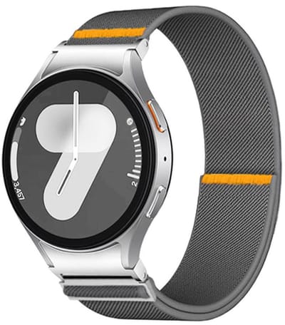 Nylon loop bandje - geschikt voor Samsung Galaxy Watch 7 (40 & 44mm) / Watch 6 (Classic) / Watch 5 (Pro) / Watch 4 (Classic) / Watch FE - met easy pin - grijs