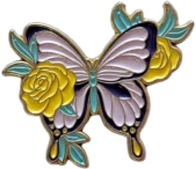 Pin Broche - Vlinder paars - Kledingspeld - bloemen - Speldje voor rugzak of kleding - Kleine cadeautjes - enamel pin - Grappige badge - 1 stuk
