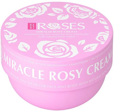 Natuurlijk gezicht en lichaam creme met puur rozen water uit Bulgarije - zachte en aromatische huid 150ml
