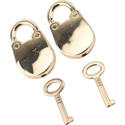 2 STUKS Mini Hangsloten met Sleutels Zinklegering Leuke Beer Vorm Hangslot voor Sieradendoos Opberg beige