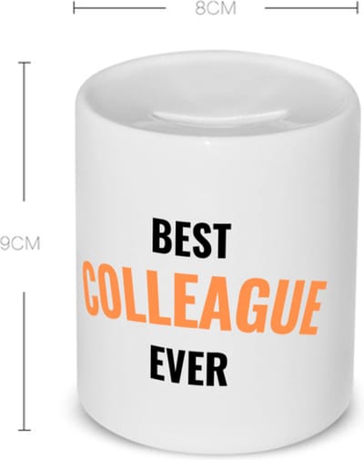 Akyol - best colleague ever Spaarpot - Collega - de beste collega - werknemers - verjaardagscadeau - verjaardag - cadeau - afscheidscadeau - geschenk - leuke cadeau - kado - gift - 350 ML inhoud