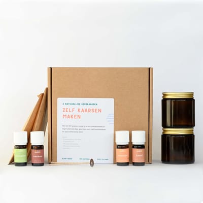 Zelf kaarsen maken set | 100% natuurlijke geurkaarsen maken met etherische olie | kaarsen maken voor volwassenen | koolzaadwas | 2x120 ML | lemongrass + cederhout en kaneel + sinaasappel