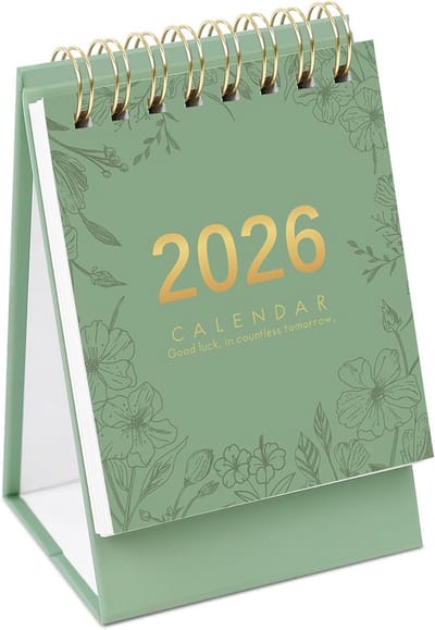 Tweejarige Mini Bureaukalender 2025-2026 Juni t/m December