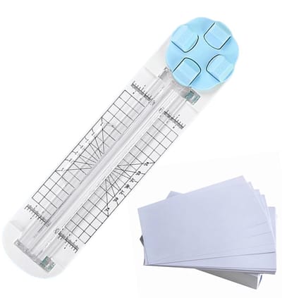 Papiersnijder 4-in-1 - Papier Snijmachine - Creatief Knutselen - Veilig Antislip Ontwerp - 36 x 9 x 3 cm - Blauw