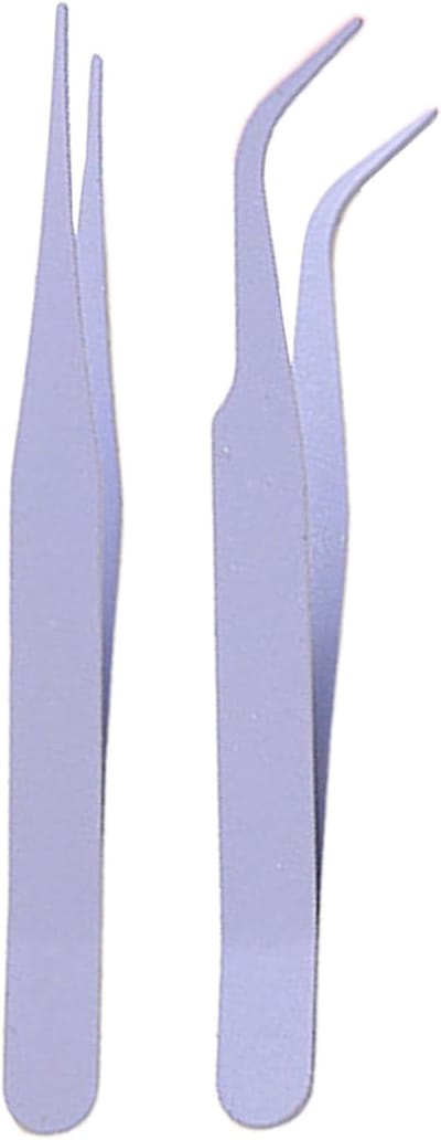 Stickers Pincet - Precisie Tools - Kleine Objecten Plaatsen - Roestvrij Staal - 2 Stuks - Paars