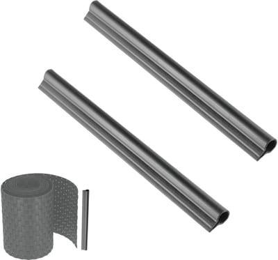 KADAX Klemrails voor zichtwerende strips, bevestigingsclips van kunststof, klemstrips, clips voor hekfolie, eindclips (2 stuks, zilver)