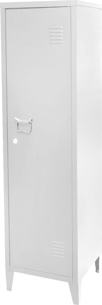 "INDUSTRIEL WHITE" metalen vestiairekast met 1 deur 38 x 38 x H137 cm