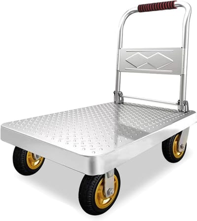 Opvouwbare Platformwagen - Handige Transportkar - Zware Lasten Verplaatsen - Hoge Laadcapaciteit - 60x38cm - Zilverkleurig