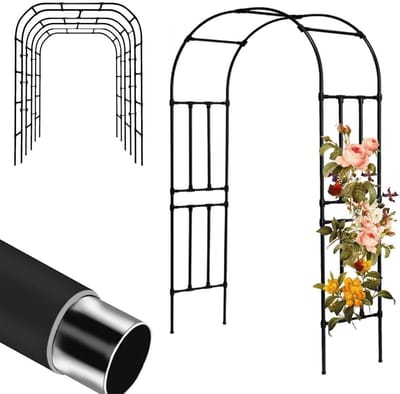 Metalen Tuinboog - Pergola Decoratie - Planten Ondersteunen - Roestbestendig Metaal - 250 cm Hoog - Roze