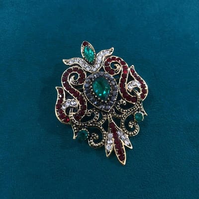 Vintage Dames Paleis Ontwerp Kristal Broches Spelden Retro Barokke Dame Strass Hanger Kleding Jas Sieraden Badges Speld Cadeau black
