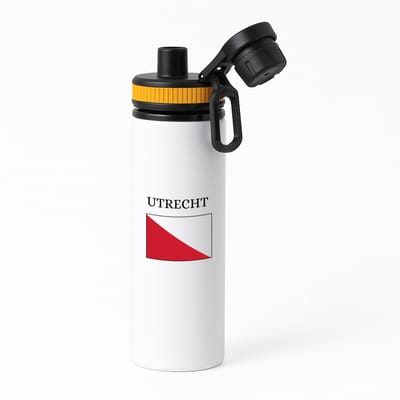 Hacebo® - Utrecht waterfles met draaidop oranje - Utrecht - toeristen - stad - vlag - geschenk - cadeau - kado - water fles - 850ML