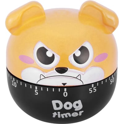 Mechanische Keukentimer Leuke Hond Handmatige Tellers voor Thuis Koken Herinneringshulpmiddel(Khaki)