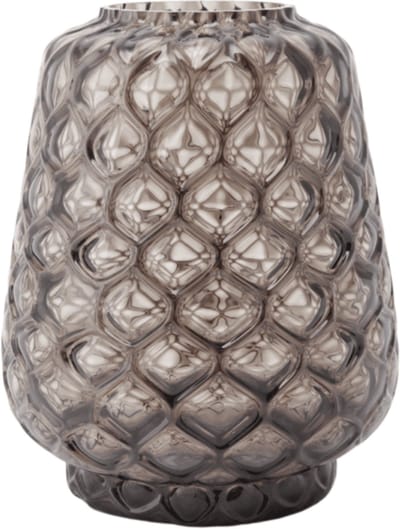 XLBoom Kuro Prism Large Smokey – Mondgeblazen glazen vaas met geometrisch patroon – Kleur Smokey grijs – Design woonaccessoire