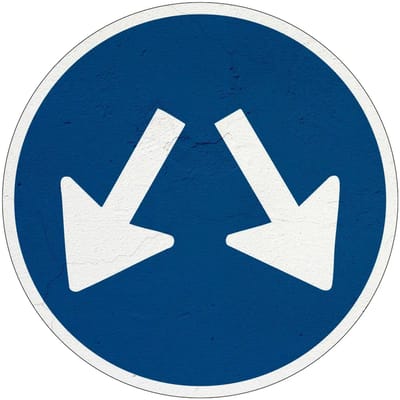 Beide kanten passeren bord - D3 | Sign Again materiaal | 20 cm