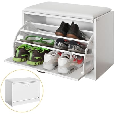 SoBuy FSR16-W Schoenenrek, Geschikt voor Gang, Onderhoudsarm en Ruimtebesparend, 60x30x48 cm, Wit