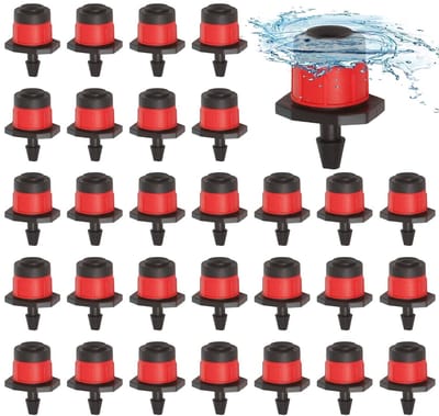 200 Stuks Verstelbare Irrigatie Druppelaars voor 4/7 mm Buis, 360 Graden Vortex Waterstroom, Micro Spray Druppelsysteem Onderdelen voor Tuin en Plantenzorg